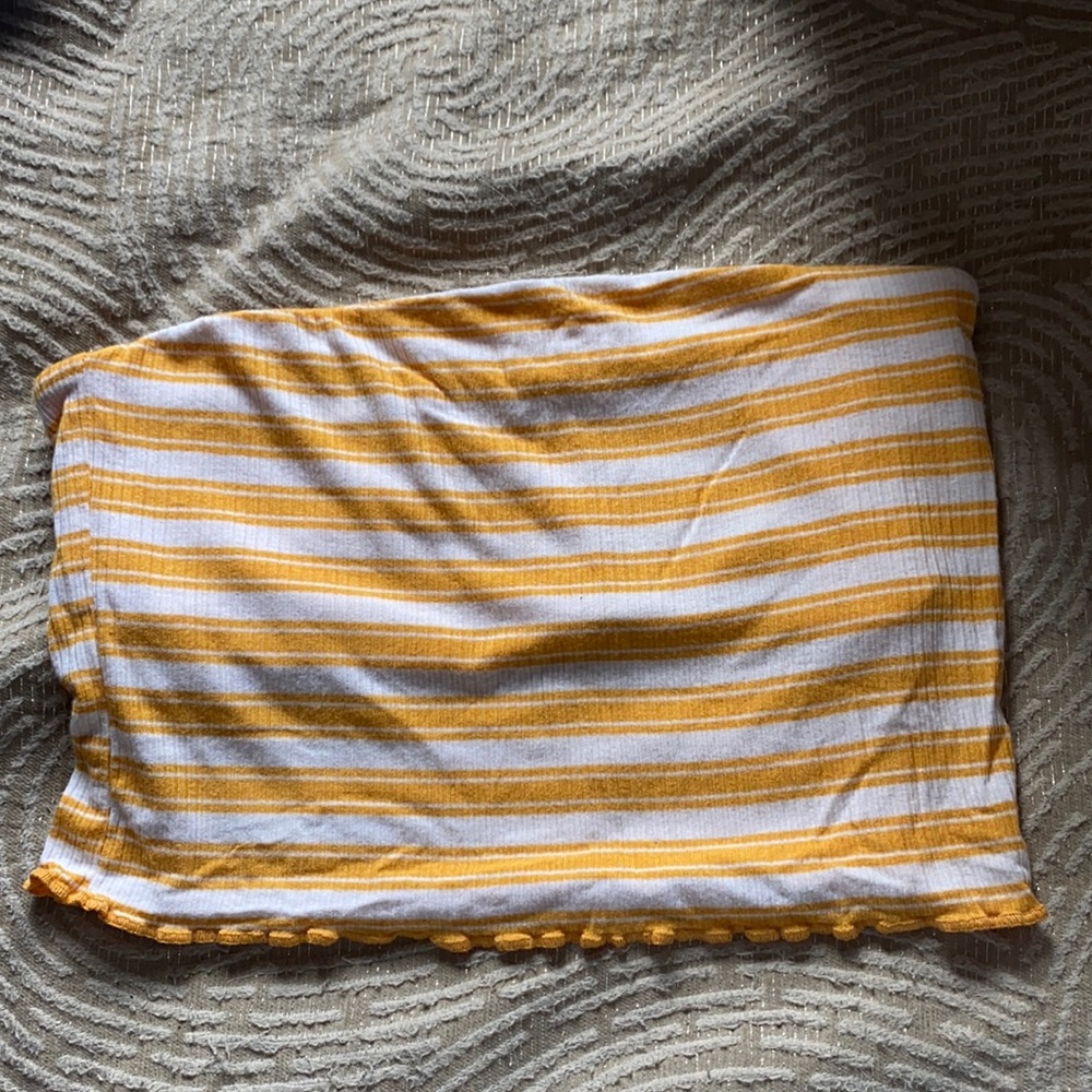 Striped yellow tube top pacsun